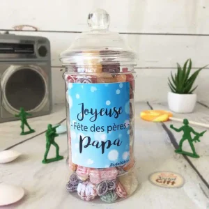 Bonbonnière Papa – 300g mix de bonbons anciens – “Joyeuse fête des pères Papa”