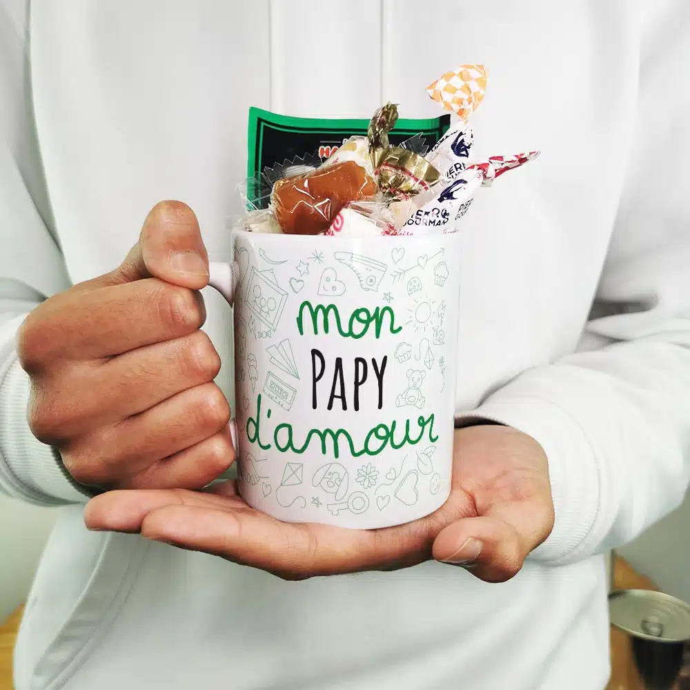 Mug bonbon années 60 “mon papy d’amour” – fête des grands pères – Image 6