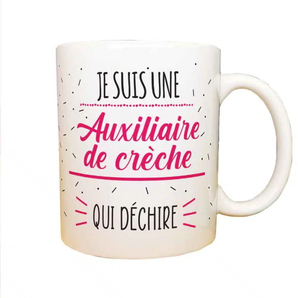 Mug “Je suis une auxiliaire de crèche qui déchire” Cadeau pour l’Auxiliaire de crèche – Image 3