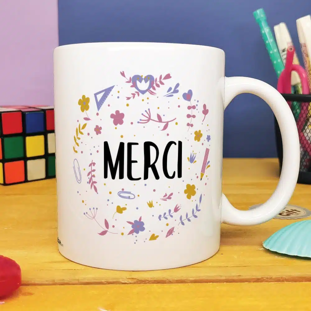 Mug “Merci” – collection florale